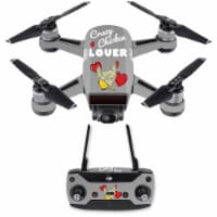 MightySkins DJSPCMB-Crazy Chicken Lover Skin Decal for DJI Spark Mini Drone Combo - Crazy Chi