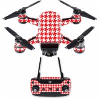 MightySkins DJSPCMB-Red Houndstooth Skin Decal for DJI Spark Mini Drone Combo - Red Houndstoo