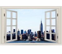 VWAQ Manhattan Window Wall Sticker - New York City Skyline Wall Decal Print - NWT9