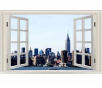 VWAQ Manhattan Window Wall Sticker - New York City Skyline Wall Decal Print - NWT9