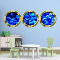 VWAQ Ocean Decals Animals Wall Decor - Jellyfish Wall Sticker, Sea Life Art Prints - SPW14