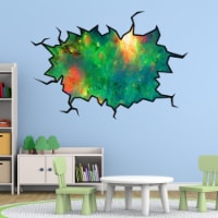 VWAQ Space Nebula Wall Crack Peel & Stick Galaxy Space Removable Decal - WC3