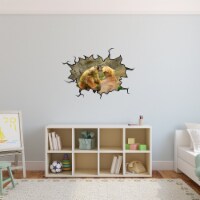 VWAQ Grizzly Bear Wall Decal Crack in the Wall Zoo Animal Peel & Stick Mural - WC20