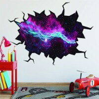 VWAQ Outer Space Wall Decal Universe Sticker Wall Crack Removable Wall Decal - WC4