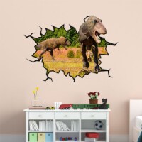 VWAQ 3D T-Rex Wall Crack Peel and Stick Vinyl Wall Decal - WC18