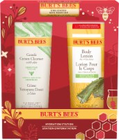 Burt's Bees Hydration Station Lip Balm Gentle Cream Cleanser Healing Body Lotion Holiday Gift Set