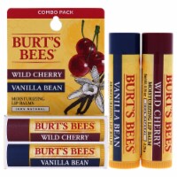 Burt's Bees Wild Cherry and Vanilla Bean Moisturizing Lip Balm Twin Pack  0.15 oz
