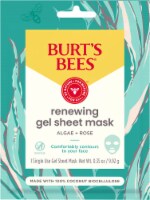 Burts Bees Renewing Biocellulose Rose & Algae Extract Gel Face Mask Perspective: Main