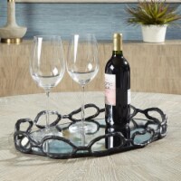 Uttermost 18000 19 x 2 x 13 in. Cable Chain Tray, Black