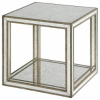 Uttermost Julie 19  Square Mirrored Accent End Table in Antique Gold