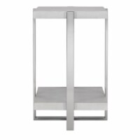 Uttermost Arnaut Steel and MDF Wood Accent Table in Milk White