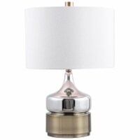 Uttermost Como Mid-Century Metal and Fabric Table Lamp in Chrome/Brass