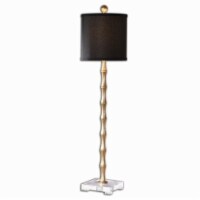 Uttermost Quindici Metal Fabric and Crystal Buffet Lamp in Black/Gold