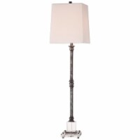 Uttermost Teala Crystal and Metal Buffet Table Lamp in Aged Black and White