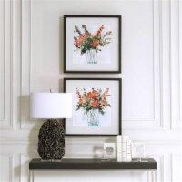212 Main 41619 31.25 x 31.25 x 6.75 in. Fresh Flowers Watercolor Prints Set of 2