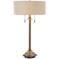 Uttermost Harlyn Table Lamp in Antique Brass and White