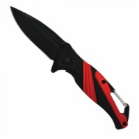 Cutting Edge Products EA10RD Folding Stainless Steel Knife with Carabiner, Red