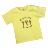 Organic Cotton Tees Short Sleeve - Organically Growing Lightweight Yellow Carrots 1-2 year