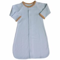 Organic Cotton Baggie/Gown - Blue with Khaki Trim