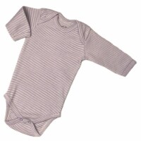 Organic Cotton Long Sleeve Bodysuits/Onesies - Lavender Stripe 12-18m