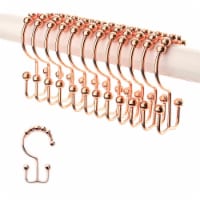 2 Lb Depot Copper Shower Hooks Rings, Rust-Resistant Steel, Dual Sided Glides, 12 Decor Hooks