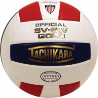 Tachikara SV5W Gold Premium Leather Volleyball (Red, White and Blue)