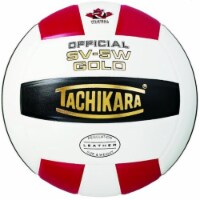Tachikara SV5W Gold Premium Leather Volleyball (Red, White and Black)