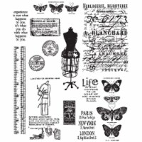 Tim Holtz Cling Stamps 7 X8.5 -Attic Treasures