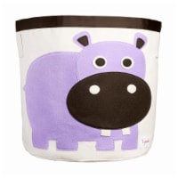 3 Sprouts Canvas Storage Bin Laundry and Toy Basket for Baby and Kids, Hippo