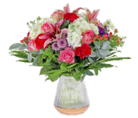 Mother's Day Stunning Fresh Flower Arrangement in Vase Perspective: Main