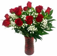 Dozen Red Rose Arrangement Perspective: Main