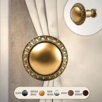 Central Design TB103-14 Erie Decorative Tie Back Set, Antique Brass - Set of 2