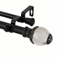 Ray Double Curtain Rod 1  Od 160-240 Inch  - Black