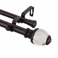 Ray Double Curtain Rod 1  Od 120-170 Inch  - Mahogany