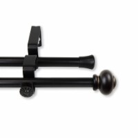 Carl Double Curtain Rod 5/8 Inch 28-48 Inch - Black