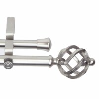 Roman Double Curtain Rod 13/16 Inch 48-84  - Satin Nickel