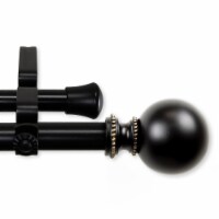 Lex Double Curtain Rod 13/16 Inch 66-120  - Black