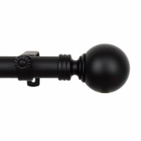 Round Curtain Rod 1 Inch 28-48 Inch - Black