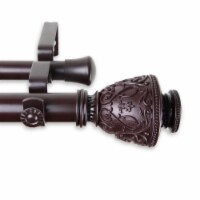 Virginia Double Curtain Rod 1 Inch 28-48 Inch - Mahogany
