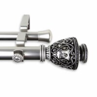 Virginia Double Curtain Rod 1 Inch 28-48 Inch - Satin Nickel
