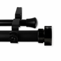 Brett Double Curtain Rod 1 Inch 48-84 Inch - Black