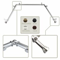 Thornhill 13/16 Inch Bay Window Curtain Rod 20 -36 , 38 -72  - Satin Nickel