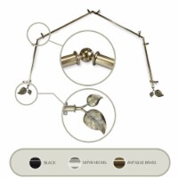 Eve 13/16 Inch 4-Sided Bay Window Curtain Rod - Antique Brass