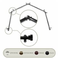 Thornhill 13/16 Inch 4-Sided Bay Window Curtain Rod - Black