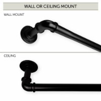 1 Inch Pipe Blackout Curtain Rod 120-170 Inch - Black (3Pcs)
