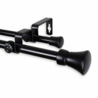Lewis Double Curtain Rod 5/8 Inch Dia. 84-120 Inch - Black