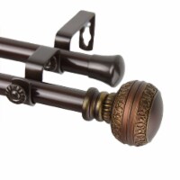 Dolly Double Curtain Rod 3/4 Inch Dia. 48-84  - Cocoa