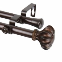Gusto Double Curtain Rod 3/4 Inch Dia. 48-84  - Cocoa