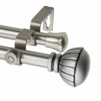 Yulania Double Curtain Rod 3/4 Inch Dia. 120-170  - Satin Nickel