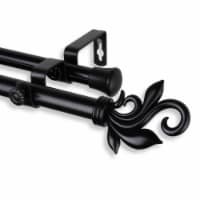 Micah Double Curtain Rod 3/4 Inch Dia. 28-48  - Black